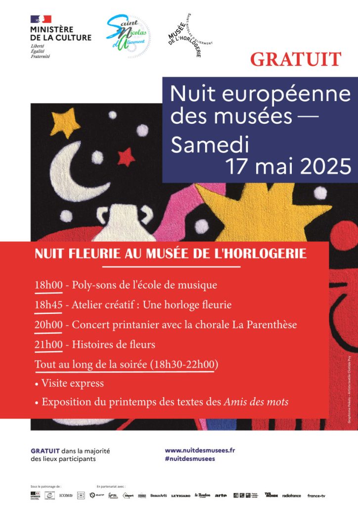 affiche nuit des musée 2025 musée horlogerie Normandie